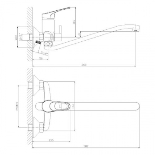 Смеситель для ванны Rossinka A (A35-34) фото 2