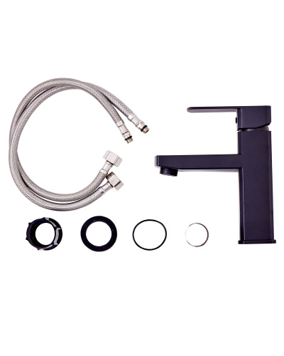 OneLife P06-021b полимерный смеситель для раковины, черный фото 7