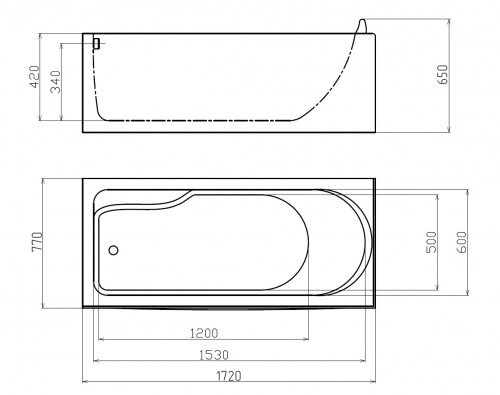 Акриловая ванна Gemy G9006-1.7 B L фото 6