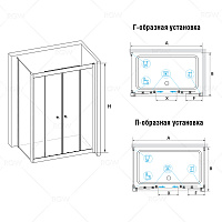 Душевой уголок RGW CL-43 (CL-10 + Z-12) Прозрачное 1600x1000