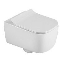 Подвесной безободковый унитаз Black & White W-730