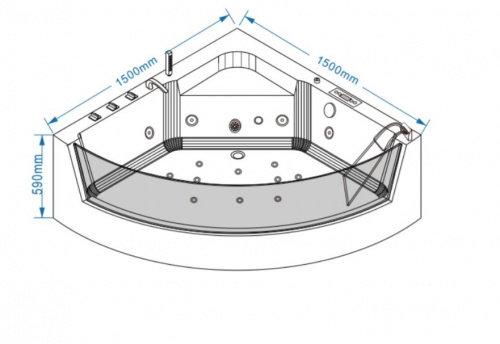 Ванна гидромассажная Grossman  GR-15000 (150x150x59) GROSSMAN 1 место фото 8