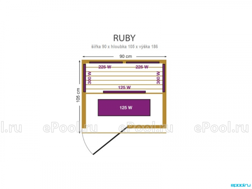 Инфракрасная кабина (сауна) Mountfield Ruby 90x105x186 см фото 3 Инфракрасная кабина (сауна) Mountfield Ruby 90x105x186 см фото 3