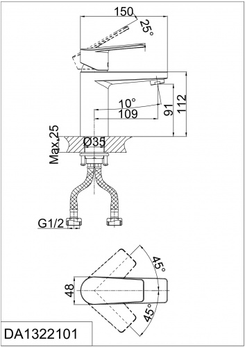 Смеситель для раковины D&K Rhein Lessing (DA1322101) фото 7