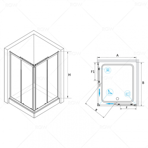 Душевой уголок RGW CL-42 Прозрачное 800x1000 фото 2