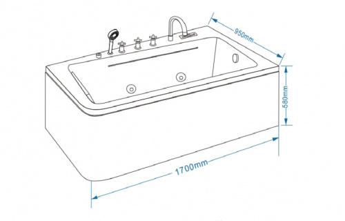Ванна гидромассажная Grossman  GR-17095R (95x170x58) GROSSMAN 1 место фото 8