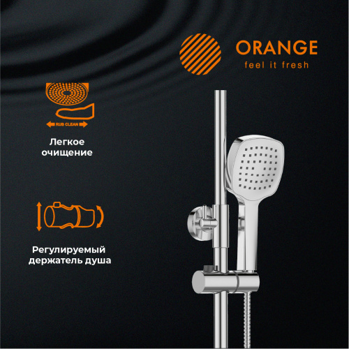 Душевая система Orange Thermo T02S4-911cr термостат с изливом, хром фото 8