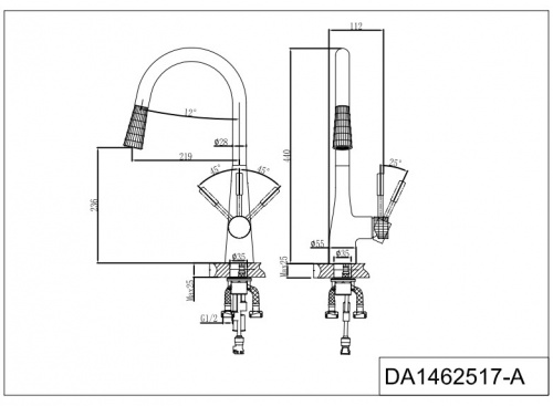 Смеситель для кухни D&K Rhein.Schiller (DA1462517A) фото 2