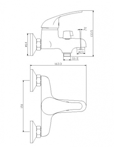 Смеситель для ванны Rossinka Y (Y40-30) фото 2