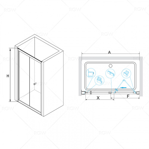 Душевая дверь RGW PA-23 Прозрачное 750