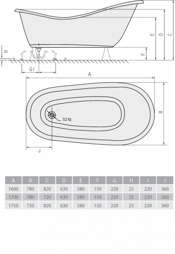 Акриловая ванна ALPEN Rectime 160 фото 2