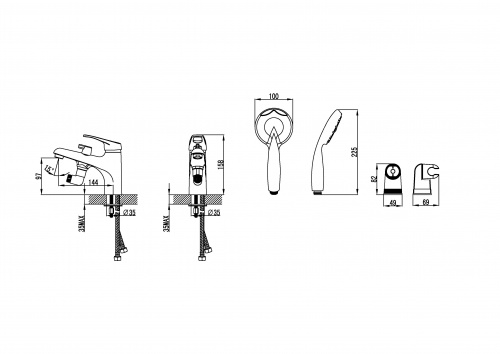 Смеситель на борт ванны Lemark Omega (LM3115C) фото 3