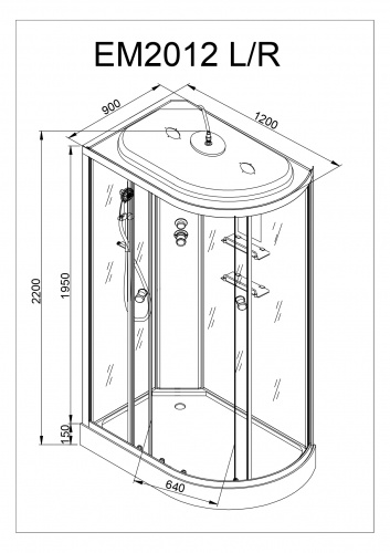Душевая кабина AvaCan EM 2012 L фото 19