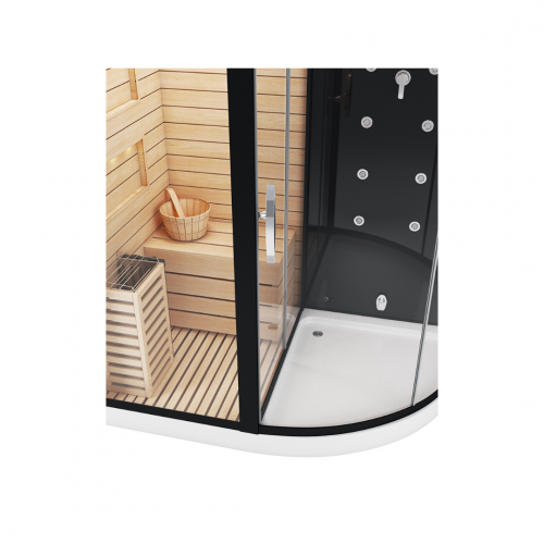 Комбинированная сауна 2в1 Ceruttispa LUGANO Nero-L Black 1800x1100x2230 фото 2