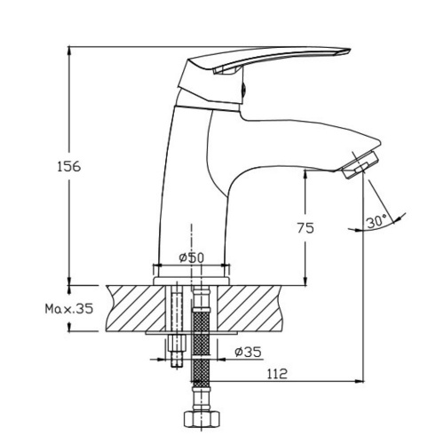 Смеситель для раковины Orange Alfi M18-021cr фото 2