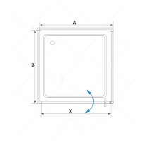Душевой уголок RGW SV-35B (SV-02B + Z-050-3B) Прозрачное 900x900