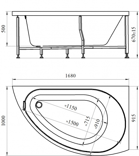 Акриловая ванна Radomir Vannesa «Бергамо» фото 3