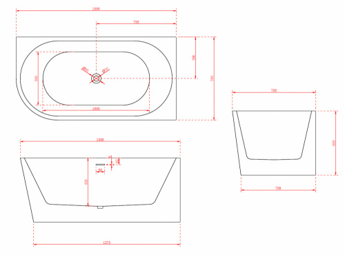 Акриловая ванна ABBER AB9257-1.5 R фото 5