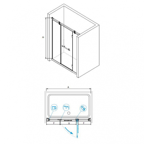 Душевая дверь RGW VI-02 Прозрачное 1400
