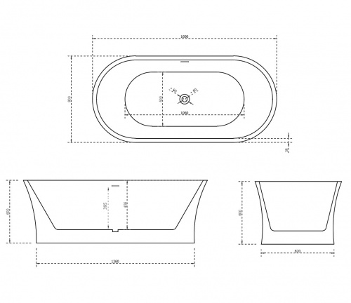 Акриловая ванна ABBER AB9201-1.6 фото 6