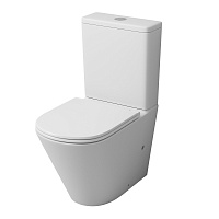 Унитаз Grossman GR-4450MS (605*380*825) БЕЛЫЙ МАТОВЫЙ напольный БЕЗОБОДКОВЫЙ с тонкой крышкой, 2 места