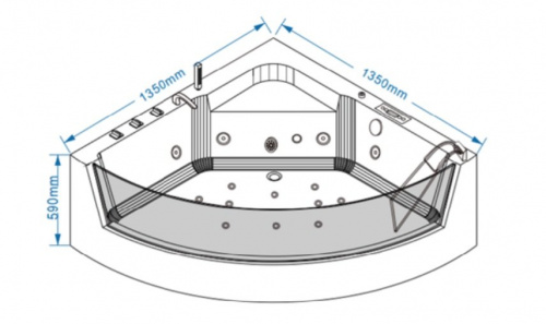 Ванна гидромассажная Grossman  GR-13513 (135x135x59) GROSSMAN 1 место фото 8