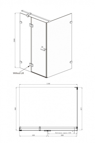 Душевое ограждение Ambassador Abner 10011104L (1200x900x2000), 1 место фото 10