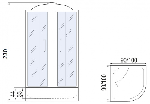 Душевая кабина МОНОМАХ XL 90/44 С МЗ фото 2