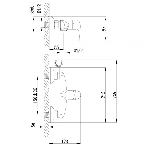 Смеситель гигиенический душ Lemark Pramen (LM3318G) фото 2