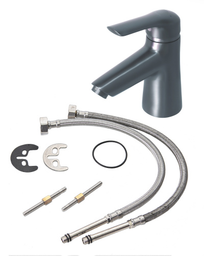 Смеситель для раковины Orange Tony M54-021gr графит фото 6