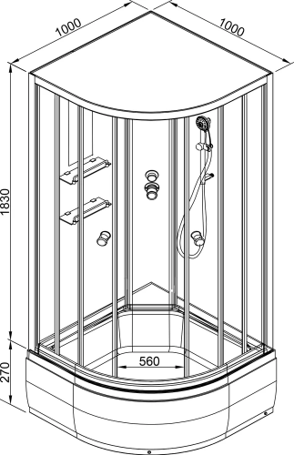 Душевая кабина AvaCan EM2710 N LED с гидромассажем фото 27