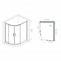 Душевой уголок RGW PA-61 Прозрачное 800x1200