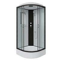 Душевая кабина Niagara NG-6701-14 (900х900х2150) низкий поддон(26см) стекло ПРОЗРАЧНОЕ черные профиля 4 места