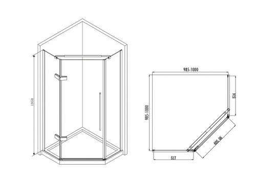 Душевой уголок ABBER Ewiges Wasser AG05100 фото 7