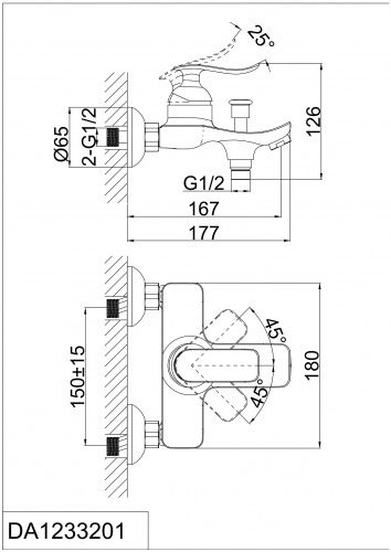 Смеситель для ванны D&K Bayern.Liszt (DA1233201) фото 2