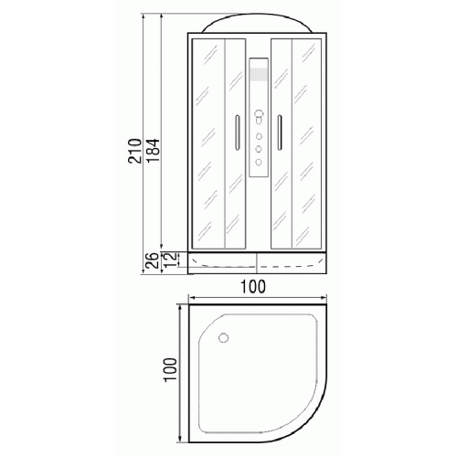 Душевая кабина River DESNA 100/24 TH фото 3