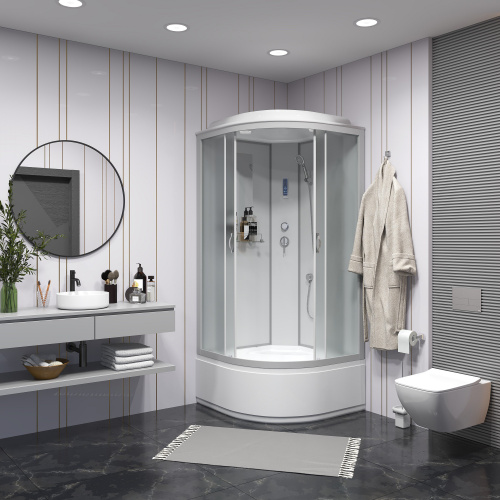Душевая кабина Niagara NG-2308-14P (900х900х2150) высокий поддон(40см) стекло МАТОВОЕ 4 места фото 3