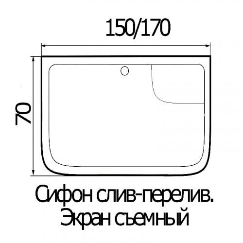 АКРИЛОВАЯ ВАННА River 170/70/50 SENA  фото 2