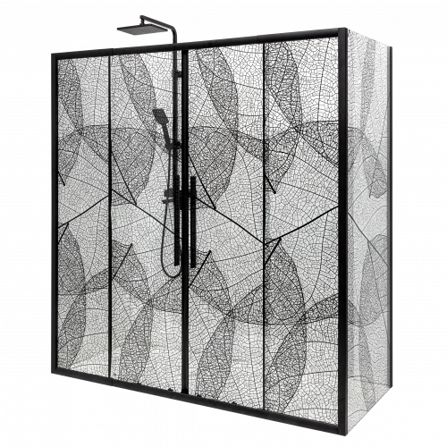 Душевая дверь в нишу Deto FB2 190-210 Black фото 3