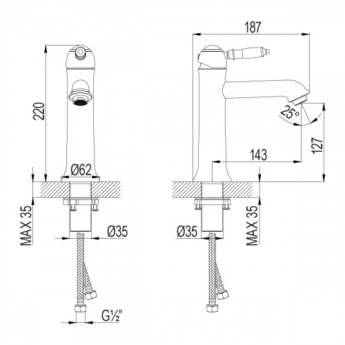 Смеситель для раковины Lemark Villa (LM4837C) фото 4