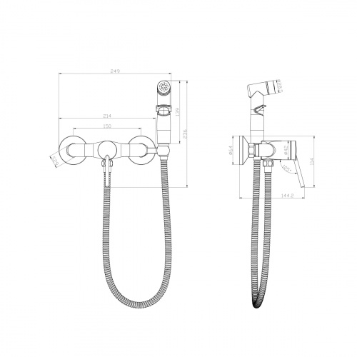 Смеситель Lemark Minima (LM3818C) с гигиеническим душем фото 3