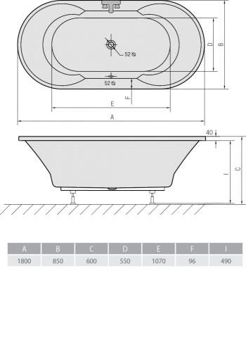 Акриловая ванна ALPEN IO 180 фото 3