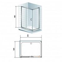 Душевой уголок R-B-006 Шелкография 800x1000