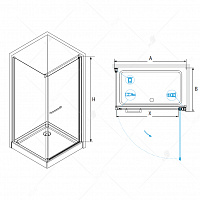 Душевой уголок RGW PA-48 (PA-03 + Z-12 + держатель) Прозрачное 900x1000