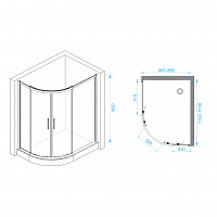 Душевой уголок RGW PA-61 Прозрачное 900x1200