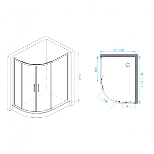 Душевой уголок RGW PA-61 Прозрачное 900x1200