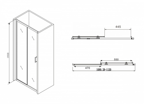 Душевая дверь ABBER Schwarzer Diamant AG30110B фото 6