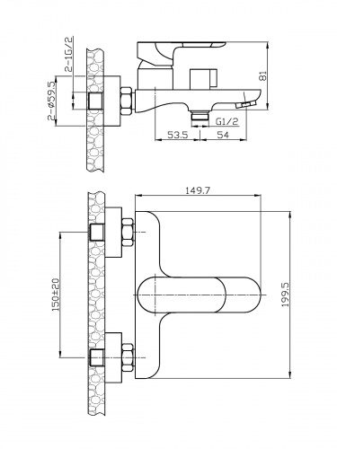 Смеситель для ванны/душа Agger Gorgeous A0210000 фото 2