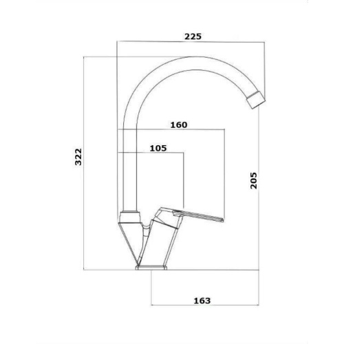 Смеситель для кухни OneLife P02-000cr полимерный фото 2