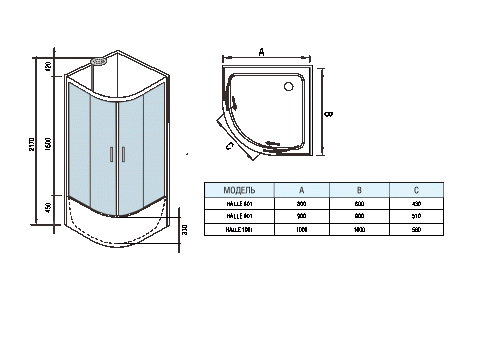 Душевые кабины WeltWasser HALLE 801 800х800х2170 мм фото 7